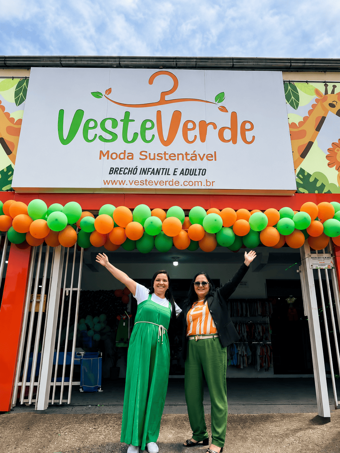 Equipe Veste Verde na loja